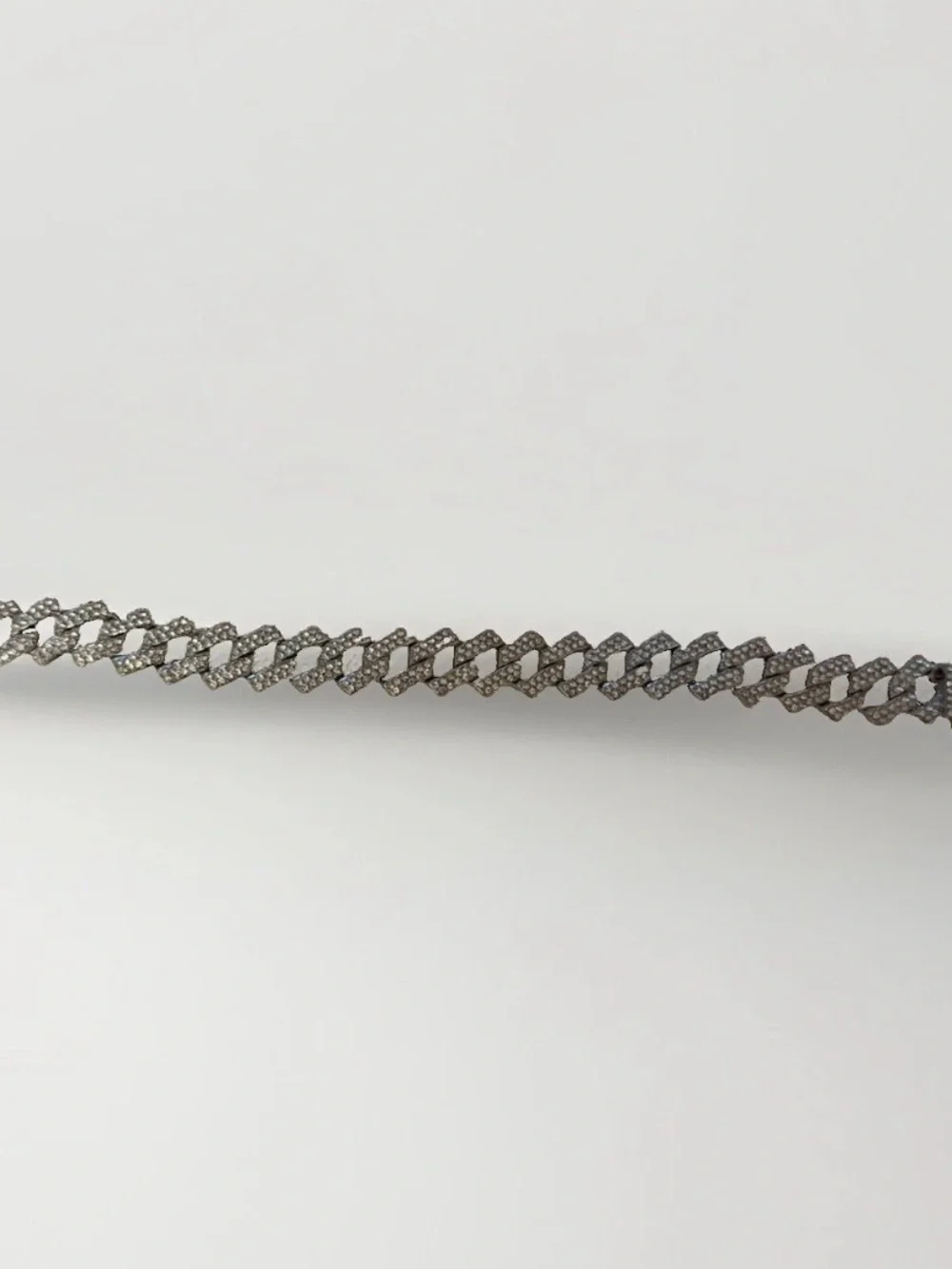 Silver Tone Cuban Link Chain Bracelet with Box Clasp Chain Style